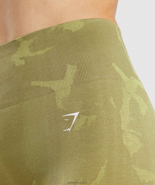 Gymshark adapter des leggings sans couture camouflage savane | vert griffon femmes 6HF28247